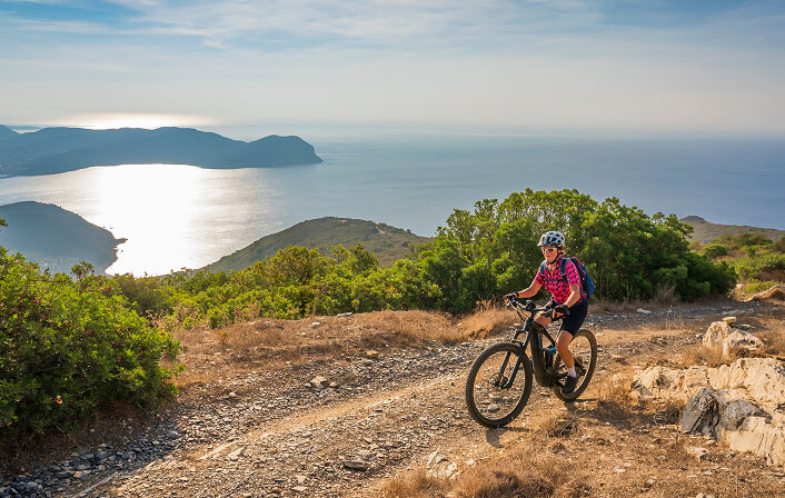 Person riding mountain bike
