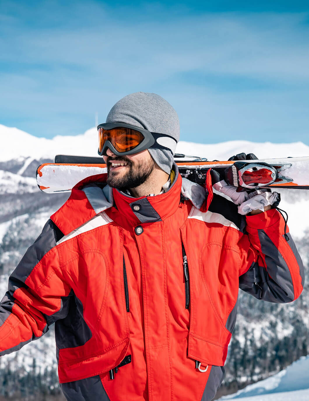 Man skiing on mountain
