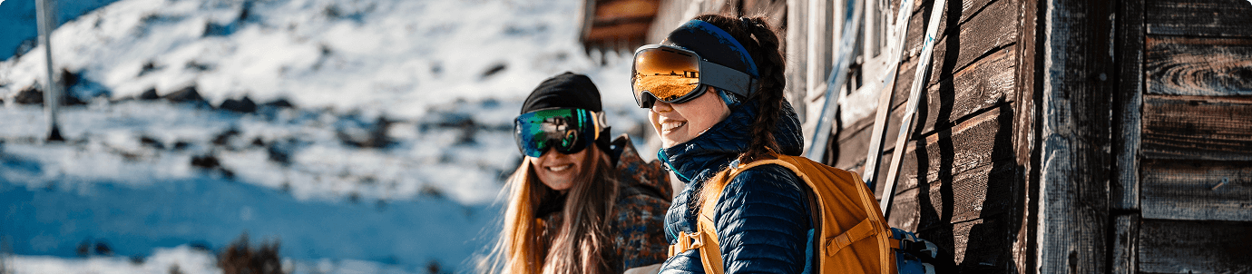 Women having a ski adventure on a mountain
